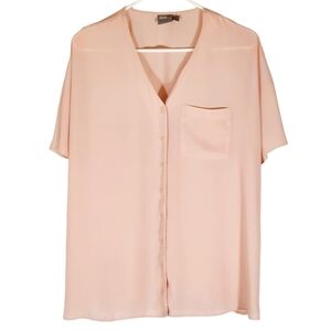 1256 * ASOS Short Sleeve Button Down Pink Size 6